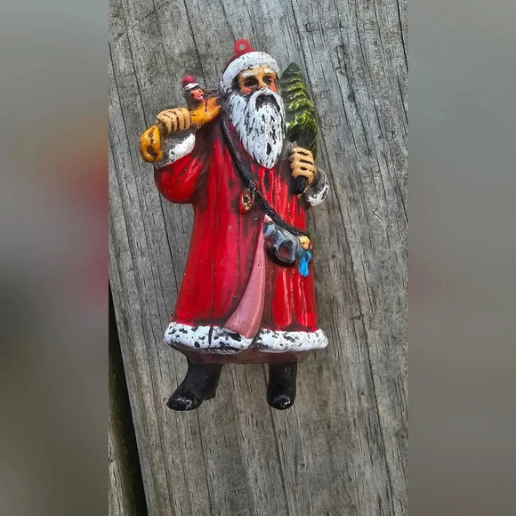Unbranded Other - Vintage Christmas Ornament - Plastic Santa with Presents - 4" Tall